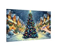 Noël Peinture par Numero Adulte Enfant, DIY Peinture Numero Adulte Arbre, Kit Creatif Paint by Numbers for Adults avec Pinceaux et Pigment pour Tableau Decoration Murale, Cadeau Femme 140x60cm A-5