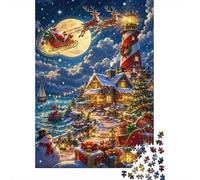 Noël Phare Maison Puzzle, 1000 Pièces pour Adultes Haute Qualité