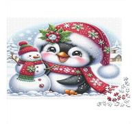 Noël Pinguin Scène Bundle Puzzle 1000 Pièces Passionnés, Carton Solide,Penguin Duo Christmas Décoration Murale Maison, Exposition Murale, Cadeau Familial, Plaisir W nd 70x50cm/1000pcs