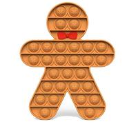 通用 Noël Pop Push Bubble Fidget Toys-Thème de Noël Push Pop Bubble Sensory Fidget Toy-Anti Stress Jouets sensoriels en Silicone-Cadeau de Noël pour Enfants et Adultes (Bonhomme en Pain d'épice A)