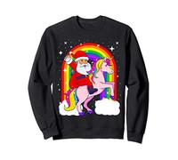 Noël Santa Équitation Licorne Noël Filles Enfants Femmes Sweatshirt