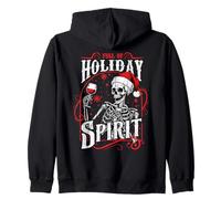 Noël Squelette Wine Full Holiday Spirit Drinking Funny Sweat à Capuche