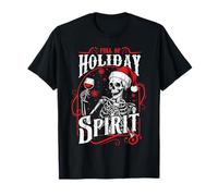 Noël Squelette Wine Full Holiday Spirit Drinking Funny T-Shirt