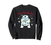 Noël Star Wars C3PO R2D2 Merry Beep Beep Sweatshirt, Unisexe pour Adultes, Noir, XXL