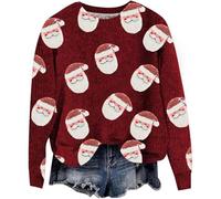 Noel Sweatshirt Femme Pull De Chat Robe Noël Manches Longues Cloches Sweat pour Christmas Hoodie Cocooning Blouse Pulls Sweat-Shirt Moche Enfant Grande Taille Arbre Femmes