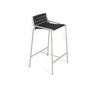 Noel Tabouret de Bar Acier Inoxydable/Lin Noir Bas