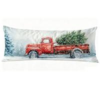 Noël Taie Oreiller 50x180 cm Paysage Housse Traversin 180 x 50 cm Set de 1 Coussin Grossesse, Douce et Confortable avec Fermeture éclair Invisible Oreiller de Corps pour Canapé Lit Coussin Long J0-48