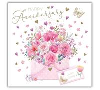 Noel Tatt Carte d'anniversaire - Jolie enveloppe florale - Carte de vœux d'anniversaire pour un couple spécial ou un être cher