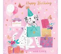 Noel Tatt Carte d'anniversaire pour femmes ou filles - Motif chien dalmatien - Jolie carte de vœux d'anniversaire