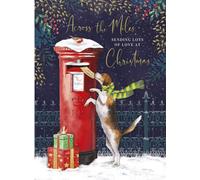 Noel Tatt Carte de Noël Across the Miles - Chien et boîte aux lettres avec décoration en aluminium et découpage - Écologique et recyclable