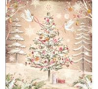 Noel Tatt Lot de 10 cartes de Noël caritatives - Cartes de Noël caritatives avec 2 motifs artistiques d'arbre de Noël en forêt - Cartes de Noël respectueuses de l'environnement avec enveloppes