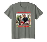 Noël Ted Lasso I Believe in Believe T-Shirt, Enfant, Vert Kaki chiné, 4 Ans