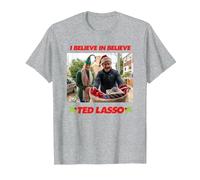Noël Ted Lasso I Believe in Believe T-Shirt, Homme, Gris Chiné, 4XL