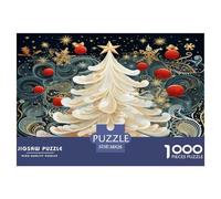 Noël Tree New Year's Gift Puzzles Jeu De Puzzle Pièces Parfaitement Assorties 1000 Pieces Plantee Casse-tête Qualité Premium pour Adultes Et Enffourmis 38x26cm/1000pcs