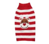 Noël Vêtements pour Animaux de Compagnie Chien Costume Pull Tenues Rayé Père Elk VêtementsVêtements sans Manches Chats Renne Sweat à Capuche Tricots Stripe