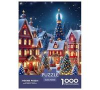 Noël Ville scène de Nuit Puzzle 1000 Pièces Educa Jouet Jeu D'Intelligence Décoration Intérieure Intéressant Jeu Éduchatif Challenge Toy Adultes & Enfants des 14 Ans 70x50cm/1000pcs