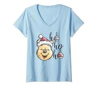 Noël Winnie The Pooh Ho Ho Ho Baubles T-Shirt avec Col en V
