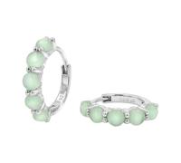 NOELANI - Boucles d'oreilles créoles pour femme en argent 925 - Avec œil de chat - NOE-E0029