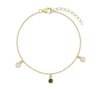 Noelani - Bracelet pour Femme en Argent 925 - Plaqué Or/Doré - avec Jade et Agate - NOE-B0018