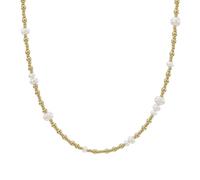 Noelani - Collier pour Femme en Acier inoxydable - Plaqué Or/Doré - avec Perles d'Acier et Perles - NOE-N0010