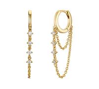 NOELANI Créoles 925 en argent sterling pour dames, avec zirconium synth., 1,2 cm, or, Livrées en boîte cadeau de bijoux