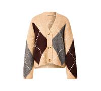 Noella Cardigan 'Laiana' sable / chocolat / gris chiné / blanc, Taille S-M