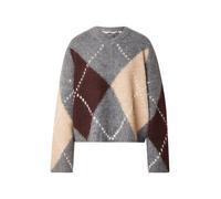 Noella Pull-over oversize 'Lai' beige / gris foncé / rouge foncé / blanc cassé, Taille L-XL