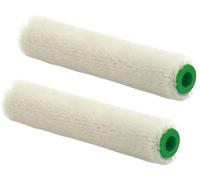 Nölle 107-05201 Rouleau à peinture Velours, 10 cm , Ø 17 mm, hauteur de poil 4 mm, blanc/vert (pack de 2)