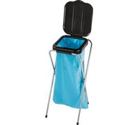 Nölle Profi Brush Collecteur de déchets 1-fois pieds en métal, couvercle noir1-fois / 35x37x78 cm / Métal galvanisé/plastique / Couvercle noir | 1 pièce