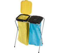 Nölle Profi Brush Collecteur de déchets 2x120 l avec couvercle noir/jaune