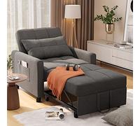 Noelse Canapé-lit Convertible 3 en 1 Multifonction avec Dossier réglable et Tissu en Lin Moderne pour Salon, Chambre à Coucher, Appartement, Petit Espace, Gris foncé