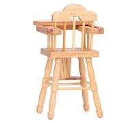 NOENNULL 1:12 Scale Dollhouse Miniature Baby High Chair, Réaliste Chaise de Salle à Manger en Bois pour Pépinière de Poupée, Décor de Fête de bébé et Fête d'anniversaire, Minuscule