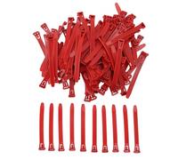 NOENNULL 100pcs Bandes de Jambes de Poulet Réglables - Anneaux D'identification de Volaille Numérotés pour Les Canards, Les Oies et Les Poules, Les étiquettes sans Fade (Rouge)