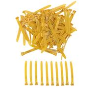 NOENNULL 100pcs Bandes de Jambes de Poulet Réglables - Anneaux D'identification de Volaille Numérotés pour Les Canards, Les Oies et Les Poules, Les étiquettes sans Fade (Jaune)