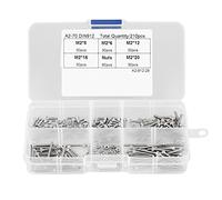NOENNULL 210 Pièces Boulons à Vis M2 304 en Acier Inoxydable à Tête Creuse à Six Pans Creux, Kit D'assortiment D'écrous avec Boîte, Combinaison Idéale, Pratique pour les Fixations