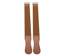 NOENNULL 2pcs Strop Strop - Ceinture de Strop de Pointe en Cuir à Double Couches pour Coiffeur, Couteau et Pale de Lame - Kit de Strop en Cuir Professionnel avec Poignée