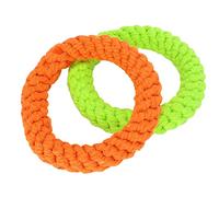 NOENNULL Anneaux en Corde de Coton pour Chien, Jouet Durable, Dentition, Nettoyage, Entraînement, Jeu pour Animal de Compagnie, 18cm, Lot de 2