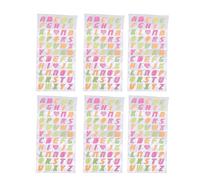 NOENNULL Autocollants Lettre Paillettes 6 Feuilles Autocollants Alphabet Lettre Auto-Adhésifs pour Scrapbooking Organisation Artisanat Artisanat Boîte aux Lettres