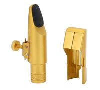 NOENNULL Bec de saxophone alto en laiton, bec de saxophone alto Eb, couvercle coulissant, laiton mat 6C, remplacement pour saxophone professionnel et débutant