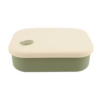 NOENNULL Boîte à Lunch en Silicone 3 Compartiments, ondes et Congélateur de Stockage de Nourriture sans congé (Vert)