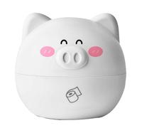 NOENNULL Boîte à Mouchoirs Ronde, Couverture de Boîte à Mouchoirs de Dessin animé Mignon, Plastique Animal Décoratif, Porte-mouchoir Rond pour Table de Salle de Bain (Cochon Blanc)