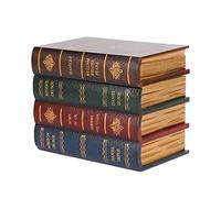 NOENNULL Boîte de Bijoux en Forme de Livre Vintage Conteneur de Rangement Creux Secret pour Anneaux, Babioles de Colliers, Faux Porte-Livre Décoratif pour (Modèle C, L 39x39x4.5cm /