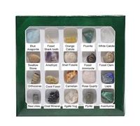 NOENNULL Boîte de Collecte de Minéraux de Roches de Pierre D'agate de Cristal Naturel de Taille Mini pour Les Enfants Débutants, équilibre des Chakras, Pierres de 12 à 16 Mm pour Les Amoureux et Les