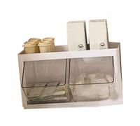NOENNULL Boîte de Rangement de Sachets de thé, Support Transparent pour Bureau, Garde-manger, Capsules de café, Suspension Murale Multifonctionnelle pour Collation (Blanc crème)
