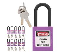 NOENNULL Cadenas de sécurité 38mm/1.5 Pouces, 10 Jeux, Isolation Technique, Anti-poussière, pour Usines, Chantiers de Construction, Hôpitaux, Produits Chimiques (Violet)