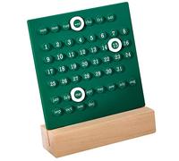 NOENNULL Calendrier Manuel en Bois pour Enfants, Bricolage, Développement des Compétences de Planification pour un Usage Domestique, Matériau ABS, Support Stable pour Enfants (Vert)
