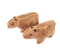 NOENNULL Capybara Peluche Courte Réaliste Ensemble de 2 Pièces pour Enfants Dessin animé Peluche pour Enfants 6,7 Pouces 2,5 Oz