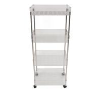 NOENNULL Chariot Roulant à 4 Niveaux, Chariot Roulant Polyvalent, Organisateur de de Salle de Bain Transparent, étagère Mobile Transparente, Organisation de Buanderie avec Roues de Salle de Bain,