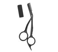 NOENNULL Ciseaux à Sourcils 2 en 1 avec Peigne, Tondeuse à Sourcils en Acier Inoxydable pour Hommes et Femmes, Tondeuse Poignée Ergonomique pour un Toilettage de Niveau (Noire)