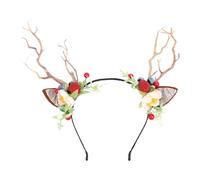 NOENNULL Couronne de Branches D'arbre, Bandeau de Couronne de Fleurs en Bois de Cerf, Fleur de Fée, Renne, Coiffure de Cosplay avec Oreilles en Dentelle, Décoration de Branche D'arbre de (Tapez 3)